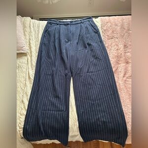 Abercrombie & Fitch Blue Striped Dress Pants